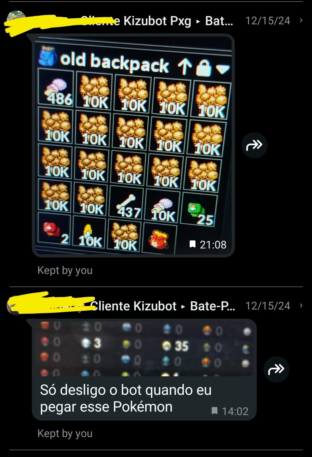 Resultado do KizuBot - Mochila Cheia de Riquezas